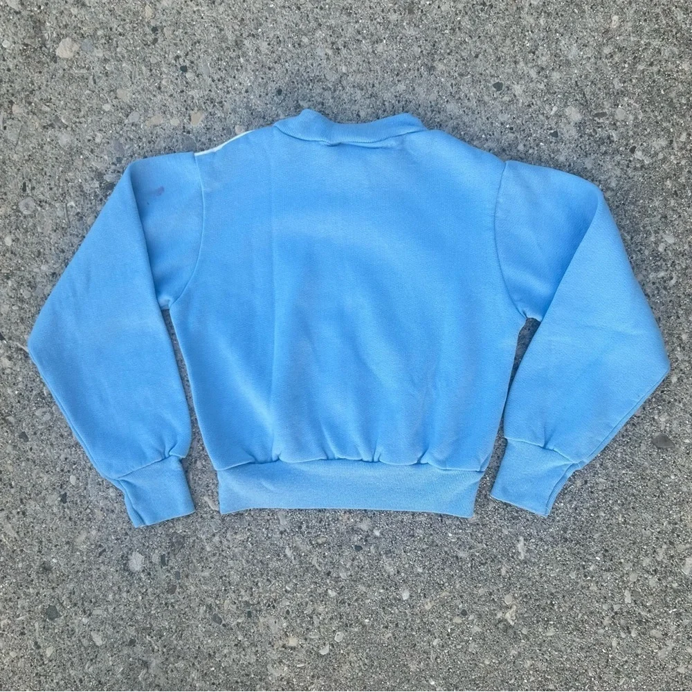 Vintage 1985 Kids Sweatshirt Size 7 Blue Retro 80s USA